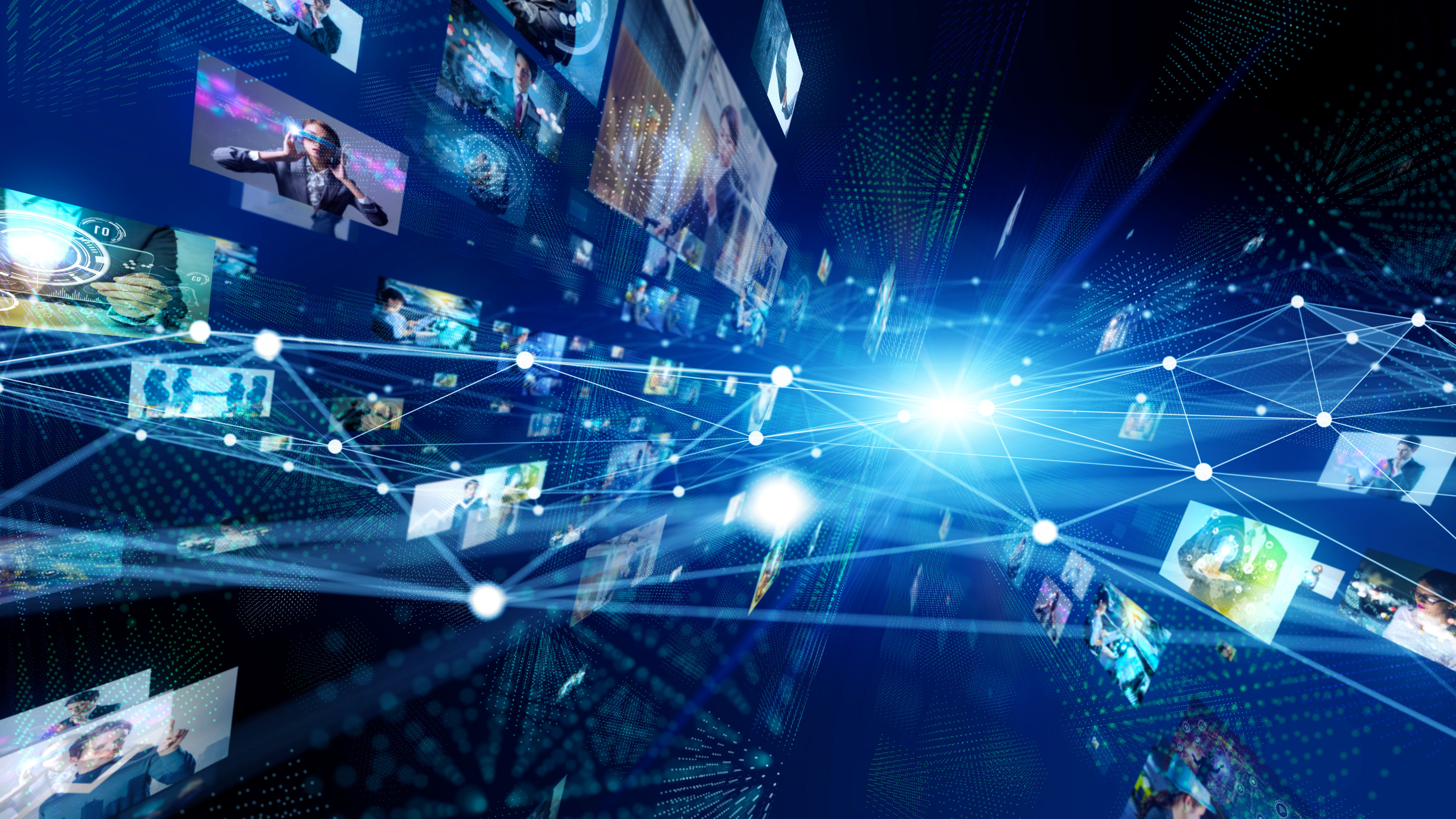 ロゴカラーに調和するネイチャーな空間と人・広告のつながりを感じる背景